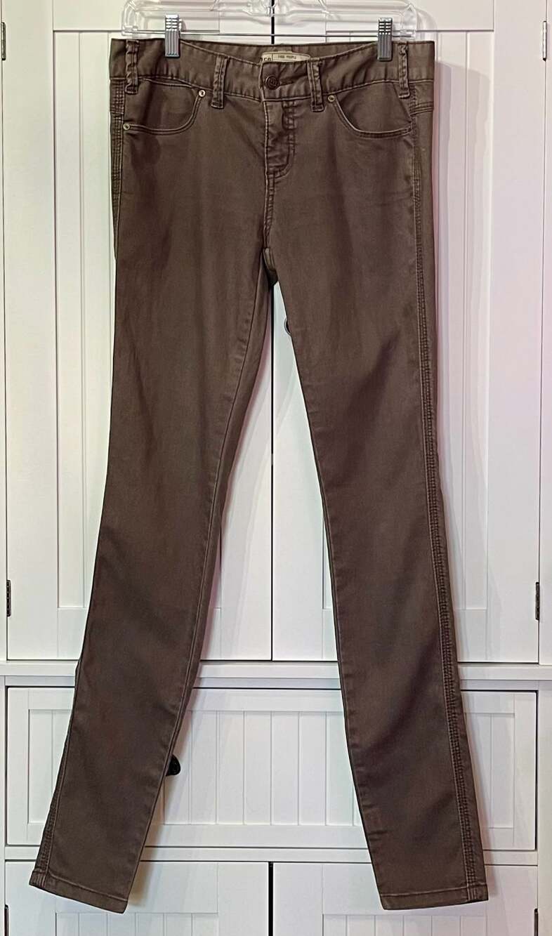 Free People Brown Stretch Skinny Jeans Size W 27
